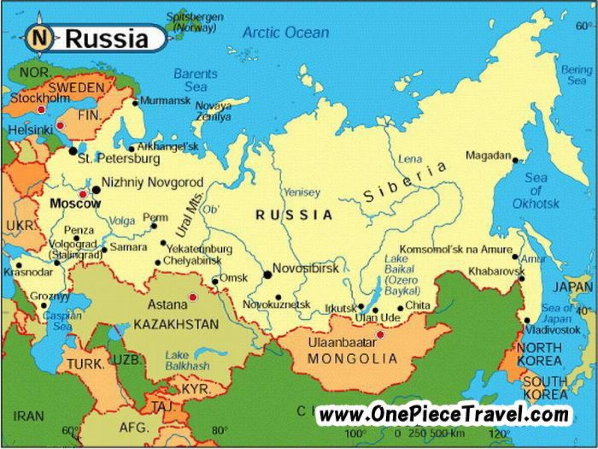 tourist map of Russia