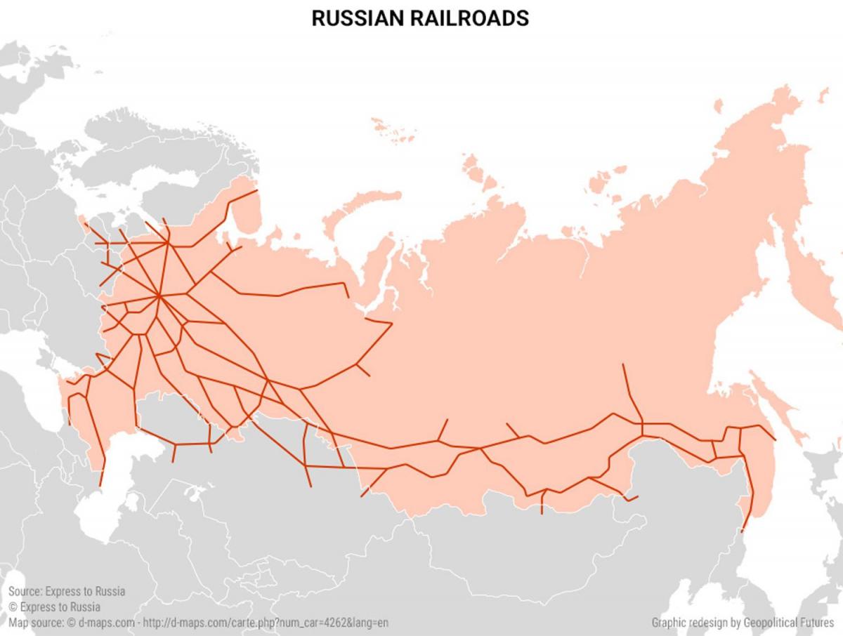 map of Russia transports