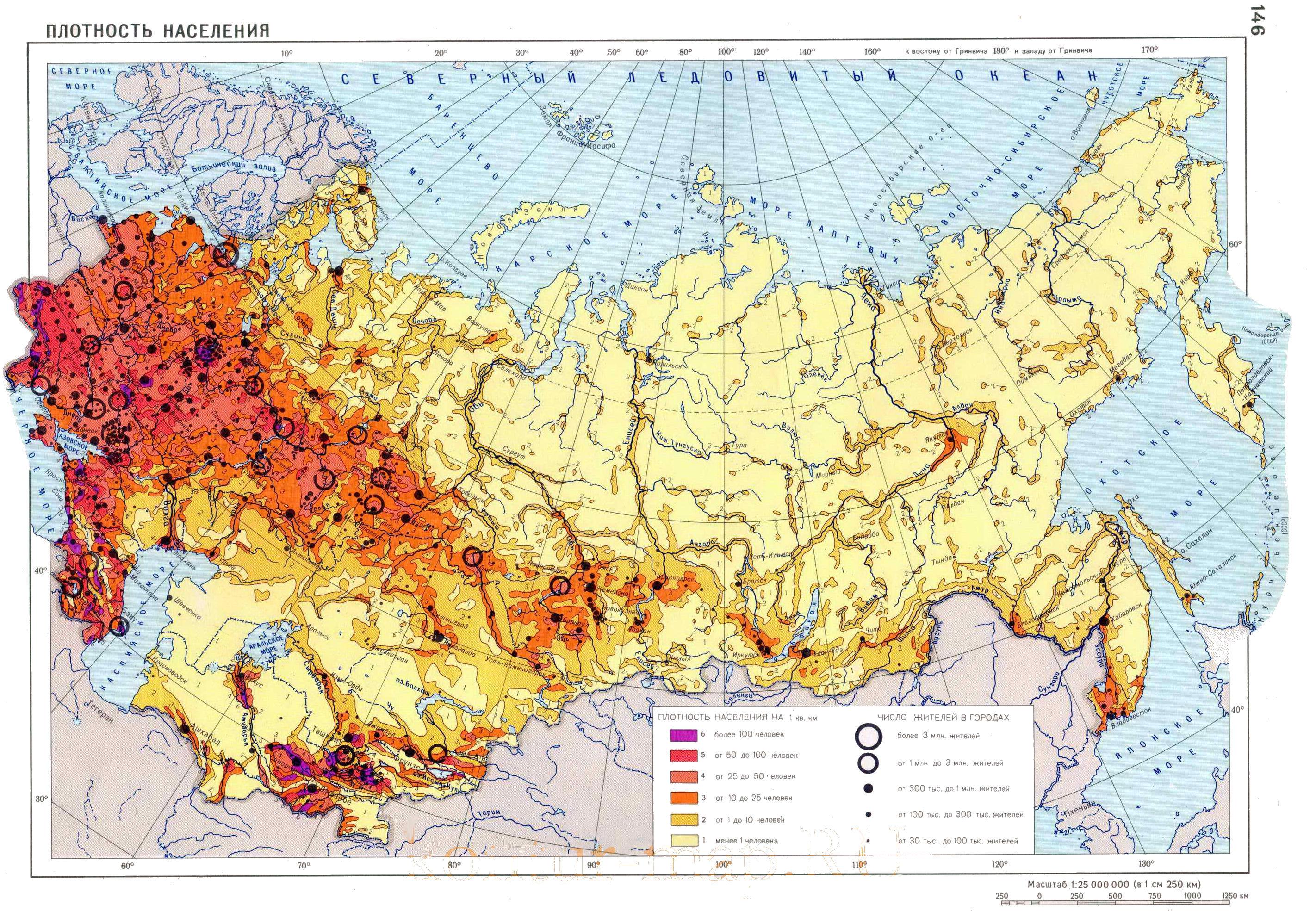 Russia population density map Russia map population density (Eastern