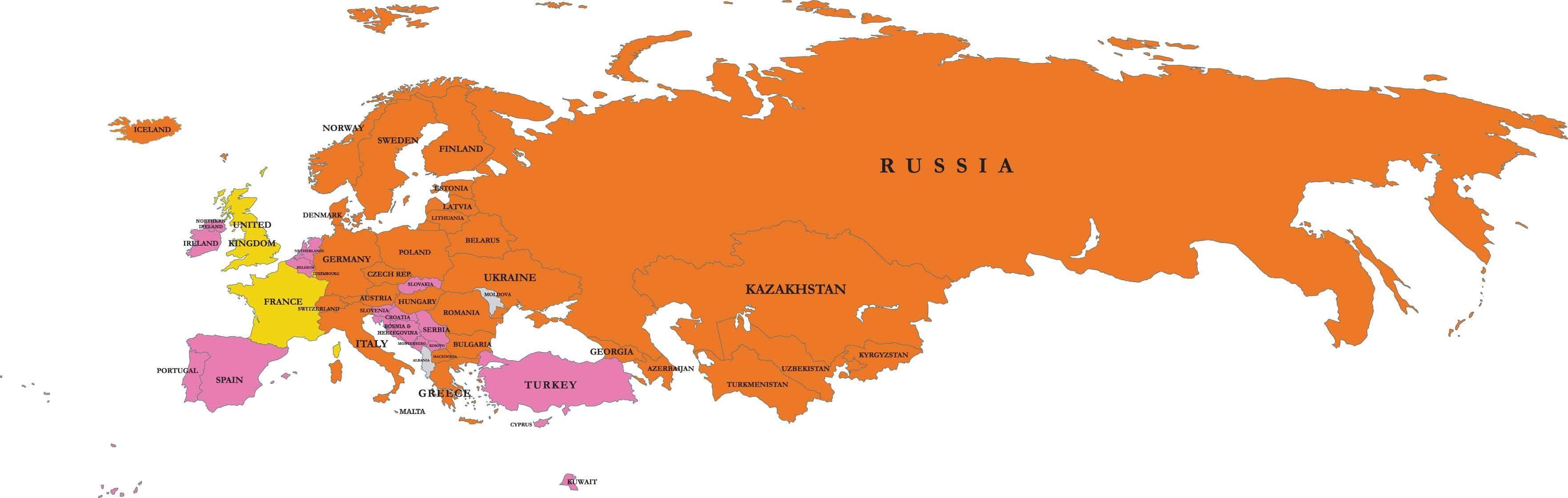 Europe And Russia Map Map Russia And Europe Eastern Europe Europe