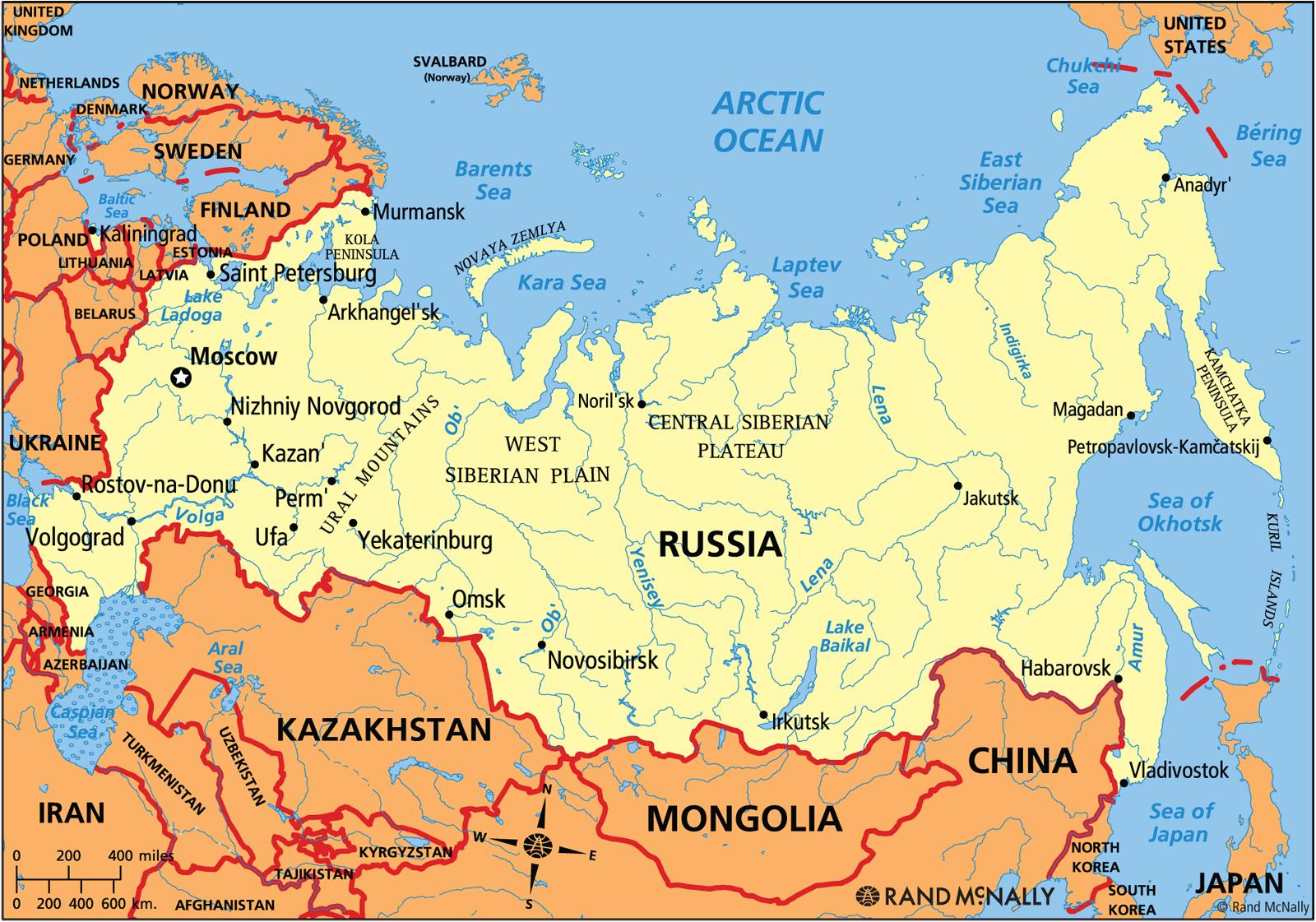 Political Map Of Russia Political Map Russia Eastern Europe Europe   Political Map Of Russia 