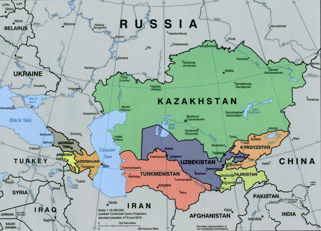 Russia and central asia map - Map of Russia and central asia (Eastern ...
