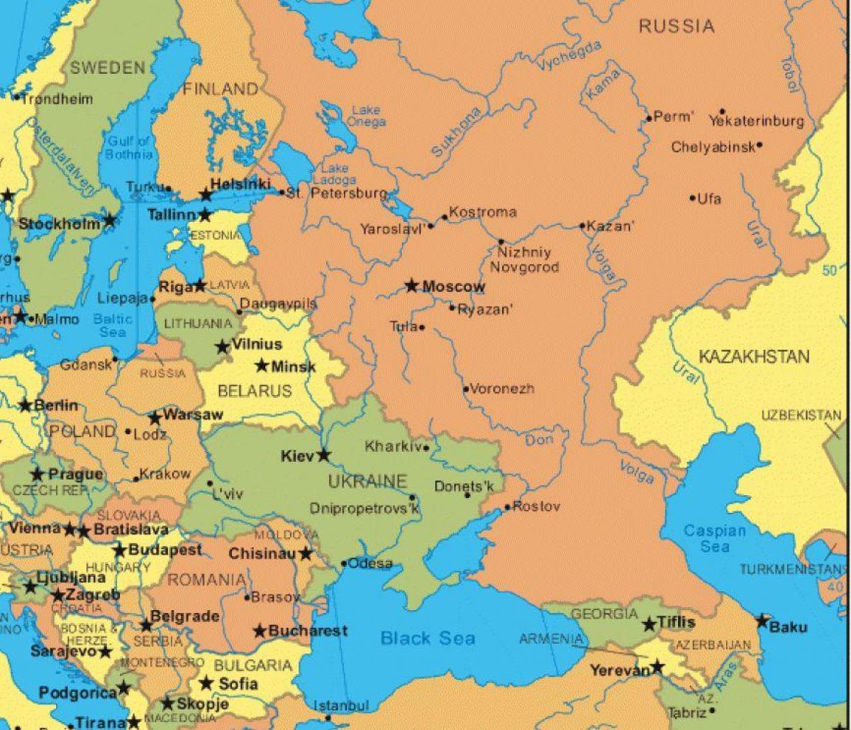 eastern europe and Russia map