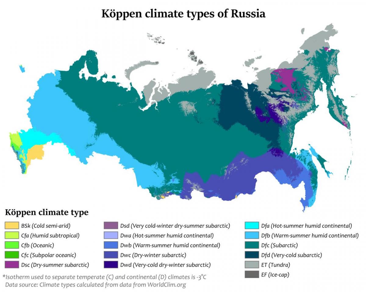 climate map Russia