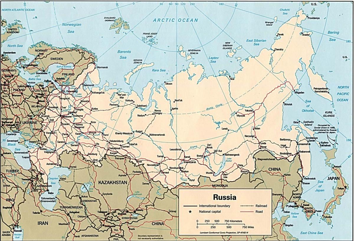 Russian ports map