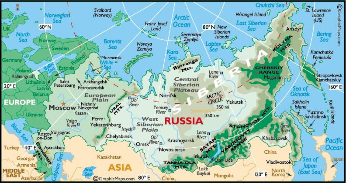 map of Russia travel