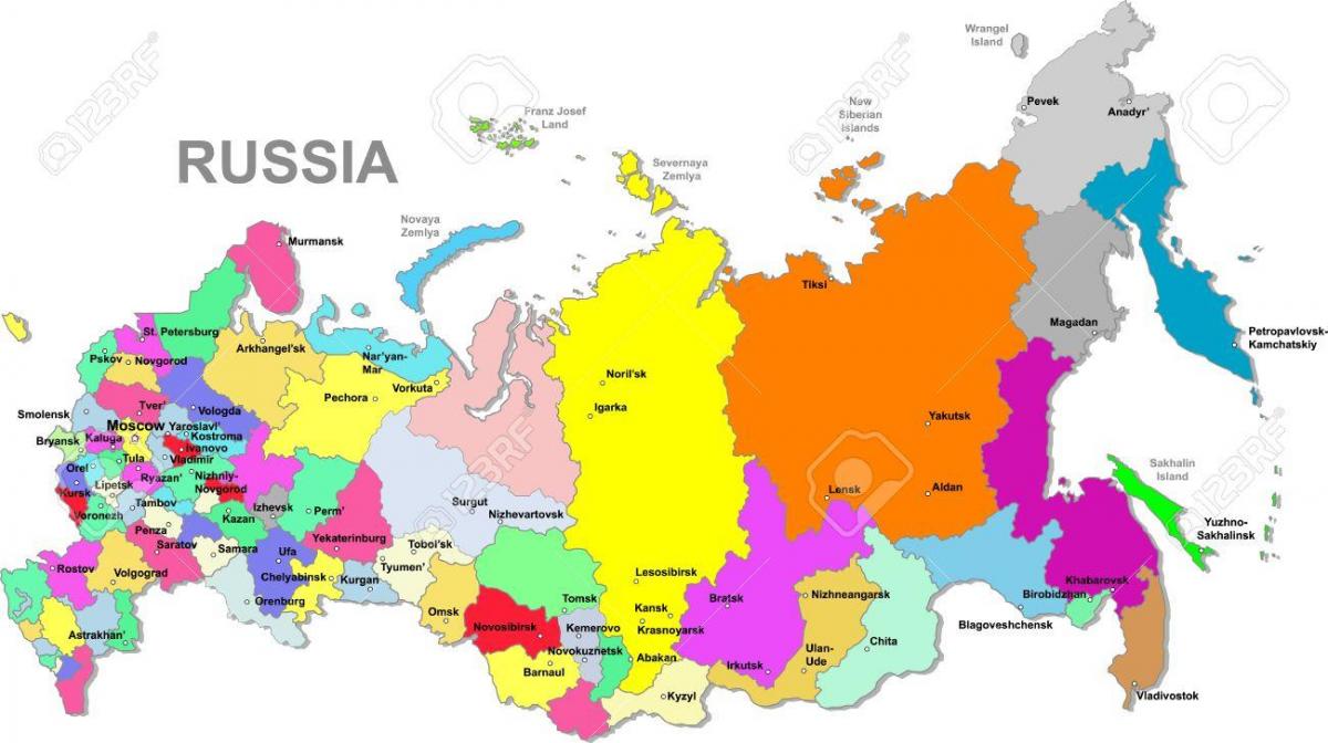 map of Russian federation