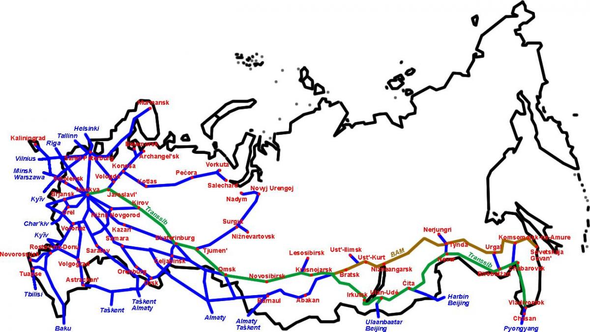 map of Russian railways
