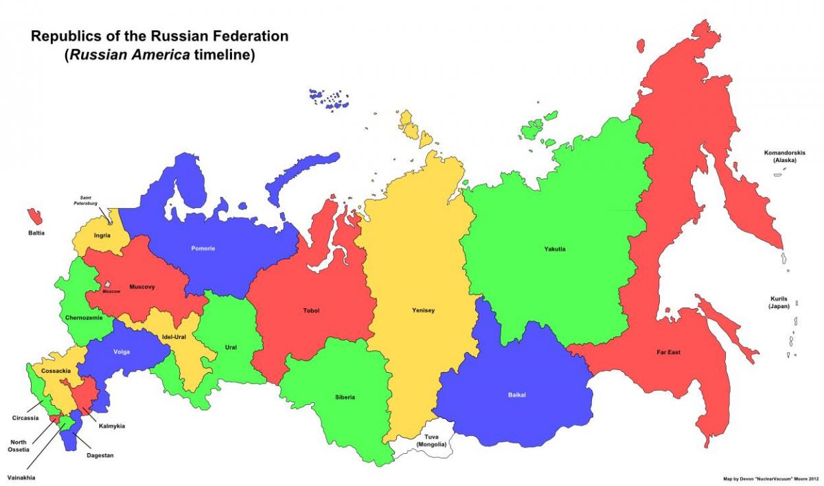 map of Russian republics