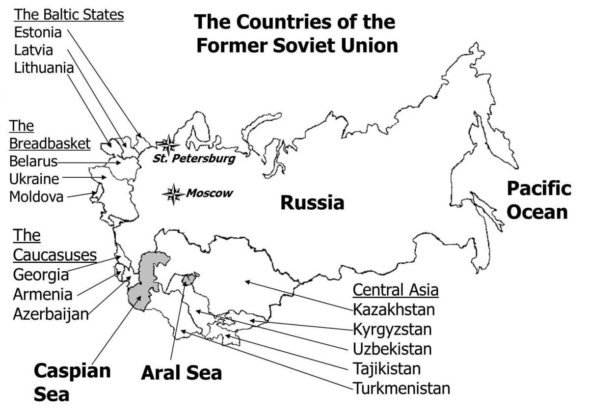 map of USSR countries