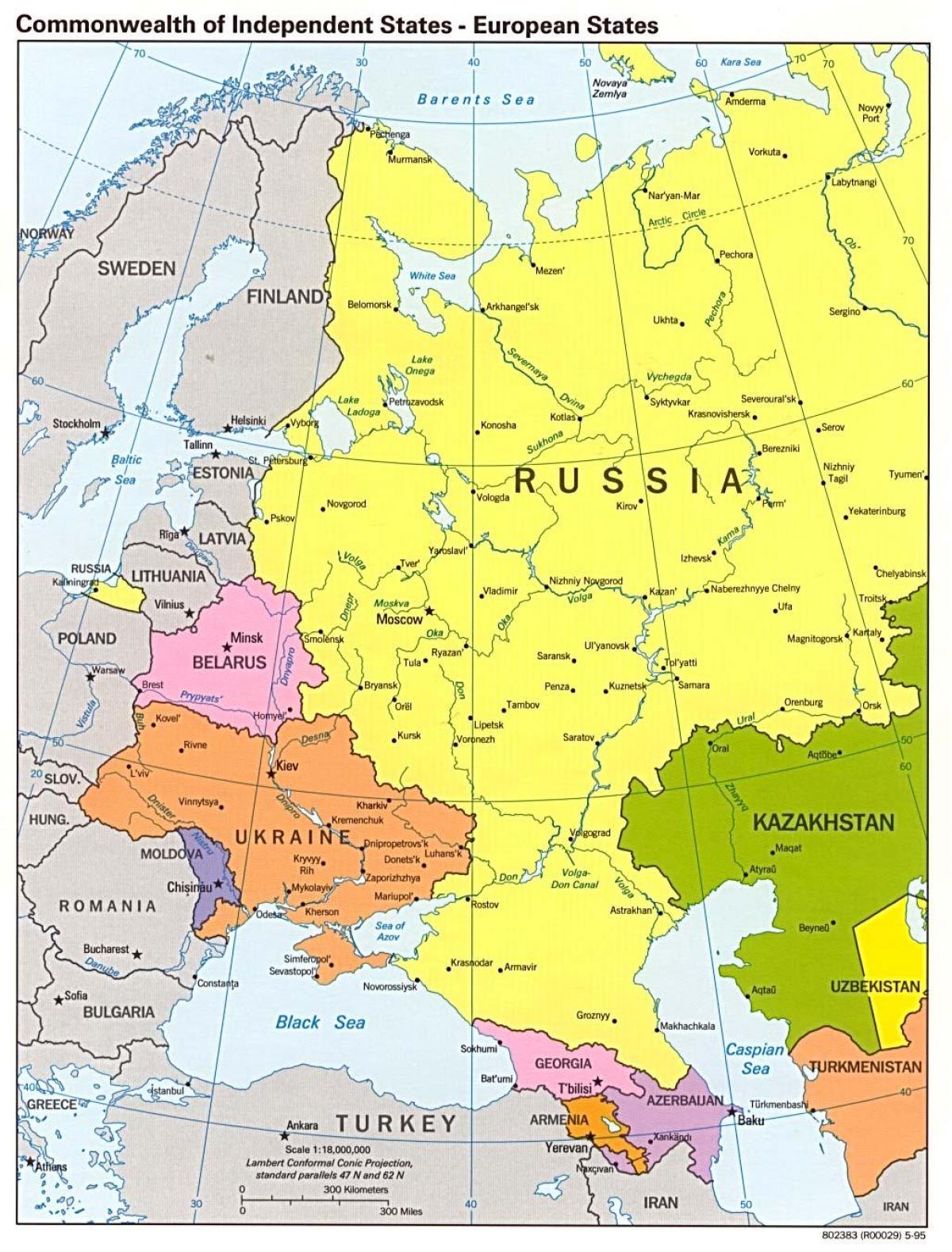 map of western Russia