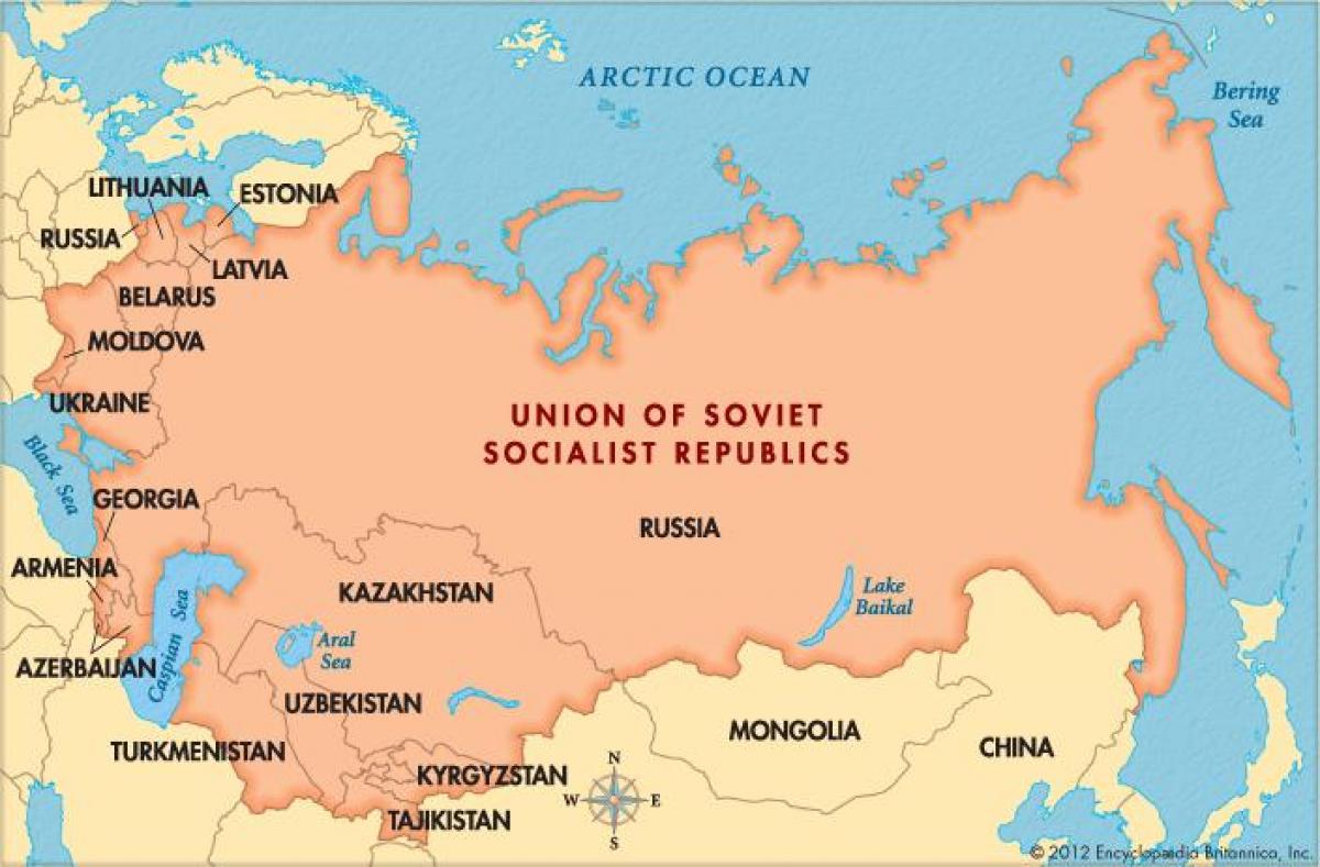 world map with USSR