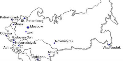 Map of Russia with major cities
